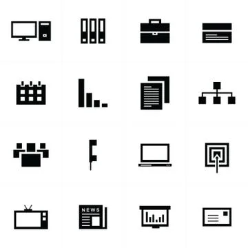 Office icons set Stock Illustration