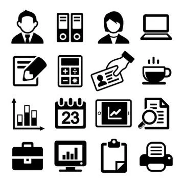 Office Icons Set Stock Illustration