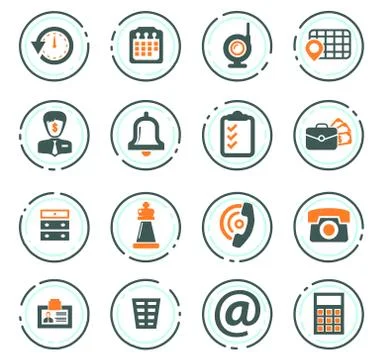 Office icons set Stock Illustration