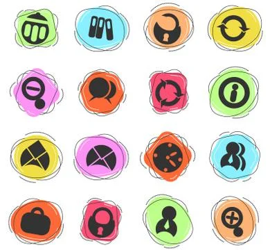 Office icons set Stock Illustration