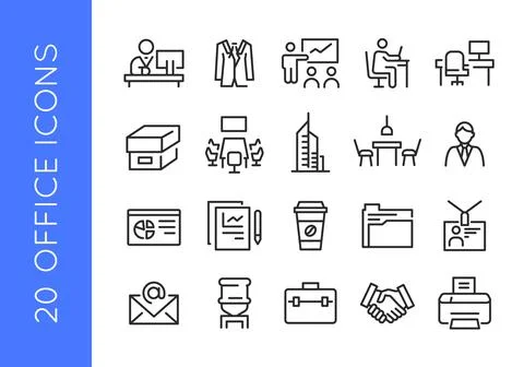 Office Icons Set Stock Illustration