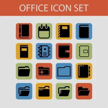 Office icosn Stock Illustration