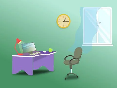 In The Office 库存插图