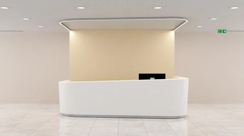 Office Info Desk - 3D Rendering Stock Illustration