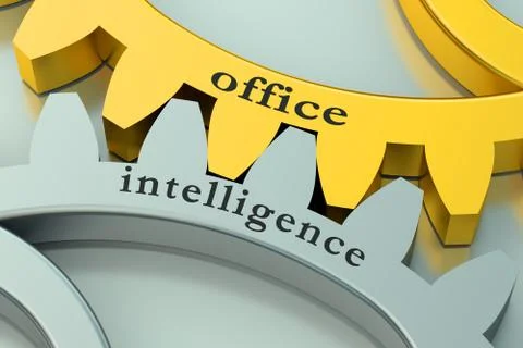 Office Intelligence concept on the gearwheels Stock Illustration
