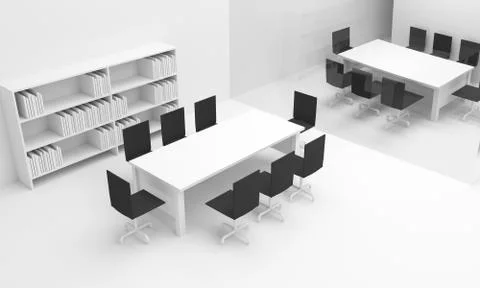Office interior. 3D illustration Stock Photos