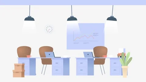 Office Interior Background - Motion Graphics Video stock 139004716