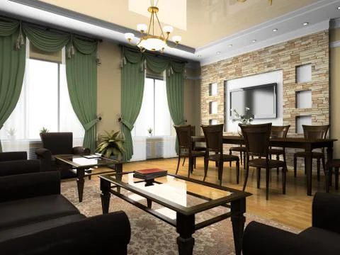 Office interior in classical style Stock Illustration