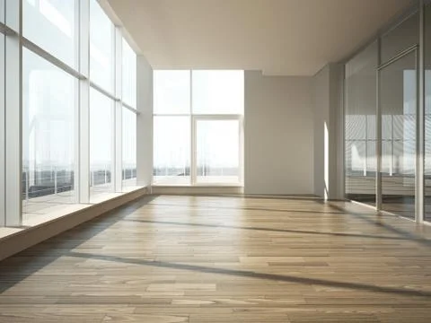 Office interior with glass wall Stock Illustration