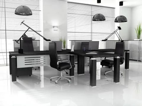 Office interior Stock Illustration