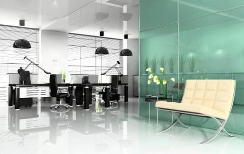 Office interior Stock Illustration