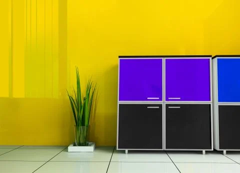 Office interior Stock Illustration