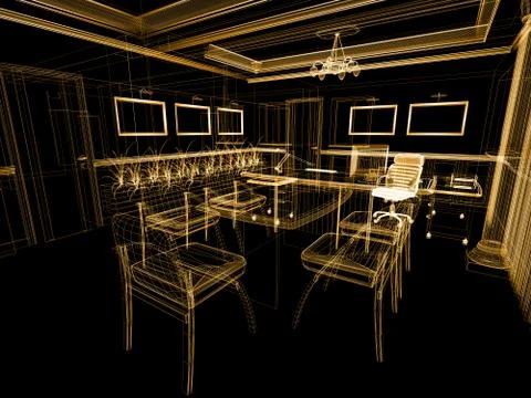 Office interior Stock Illustration