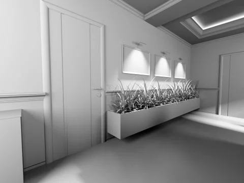 Office interior Stock Illustration