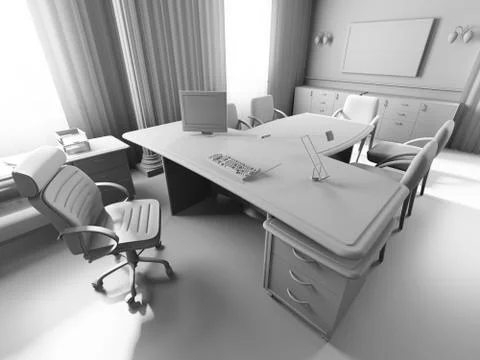 Office interior Stock Illustration