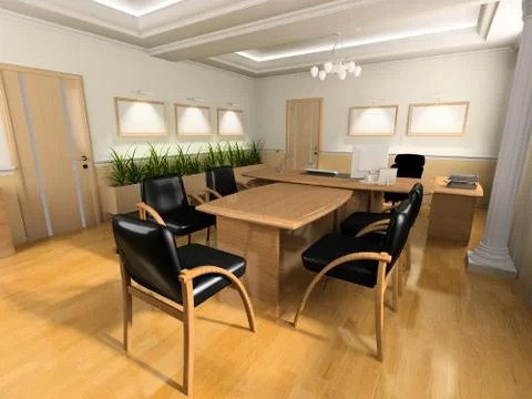 Office interior Stock Illustration