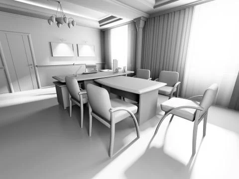 Office interior Stock Illustration