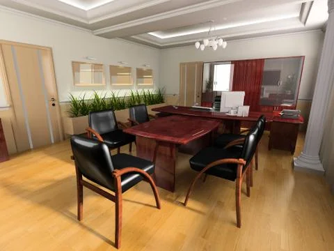 Office interior Stock Illustration