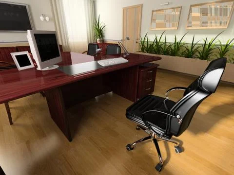 Office interior Stock Illustration