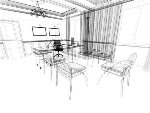Office interior Stock Illustration