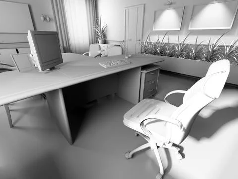 Office interior Stock Illustration