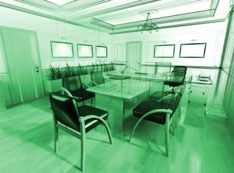 Office interior Stock Illustration