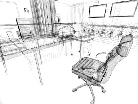 Office interior Stock Illustration