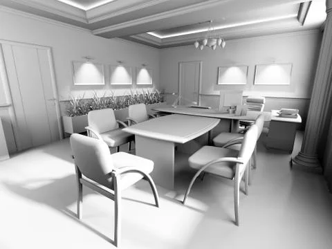 Office interior Stock Illustration