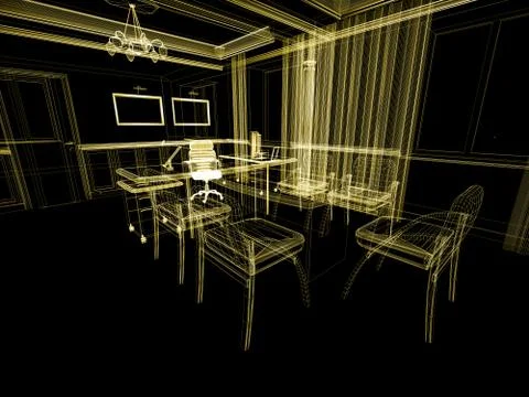 Office interior Stock Illustration