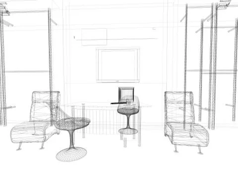 Office interior Stock Illustration