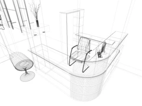 Office interior Stock Illustration