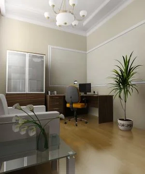Office interior Stock Illustration
