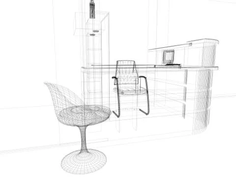 Office interior Stock Illustration