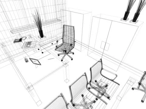 Office interior Stock Illustration