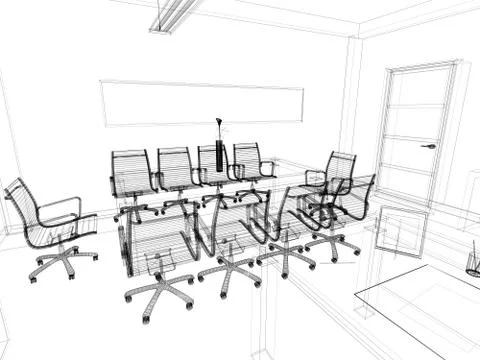 Office interior Stock Illustration