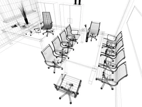 Office interior Stock Illustration