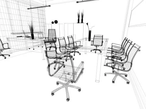 Office interior Stock Illustration