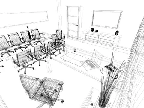 Office interior Stock Illustration