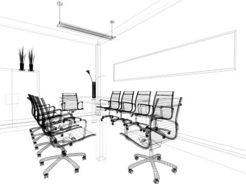 Office interior Stock Illustration