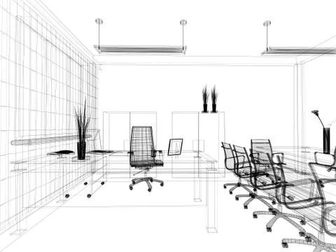 Office interior Stock Illustration