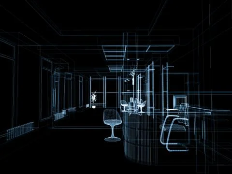 Office interior Stock Illustration