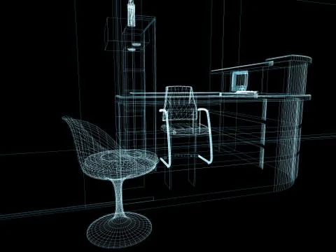 Office interior Stock Illustration