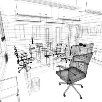 Office interior Stock Illustration