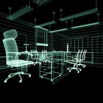 Office interior Stock Illustration