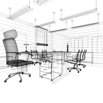 Office interior Stock Illustration
