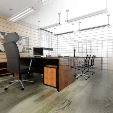 Office interior Stock Illustration