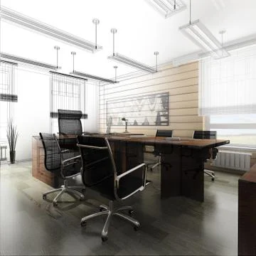 Office interior Stock Illustration