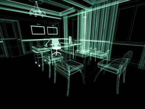 Office interior Stock Illustration