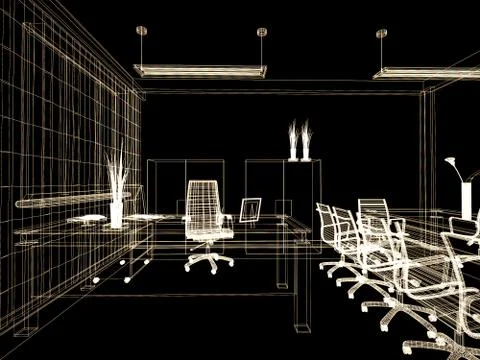 Office interior Stock Illustration