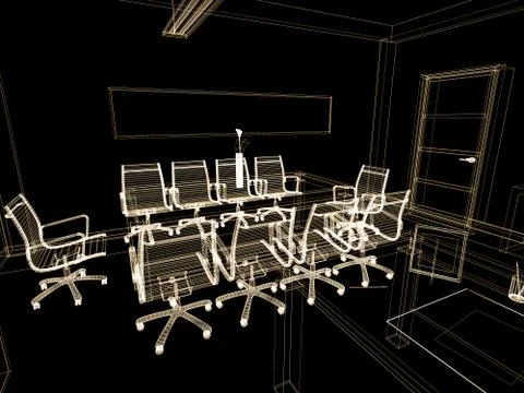 Office interior Stock Illustration